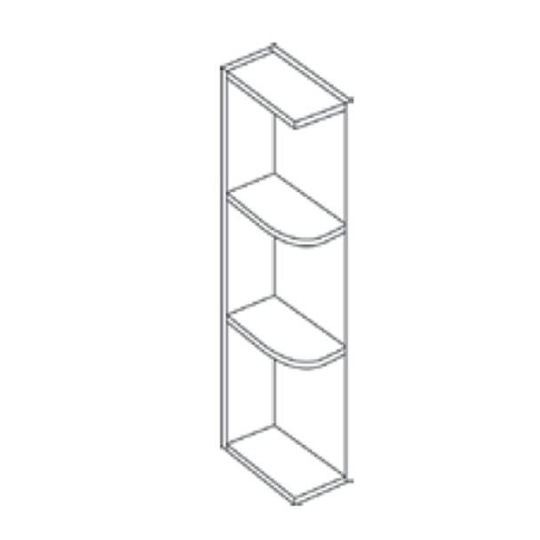 Open Wall 6 W X 36 H X 12 D - Luxor White Series by CNC