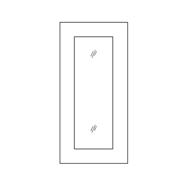 Glass Door 27 W X 42 H - Fusion Dove Series by Fabuwood (fits DC2742) 