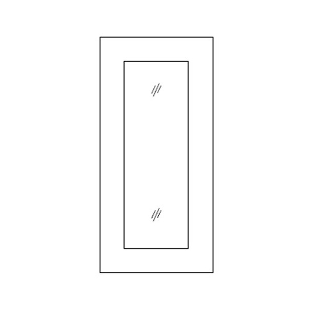 Glass Door 15 W X 42 H - Fusion Dove Series by Fabuwood (fits W1542) 