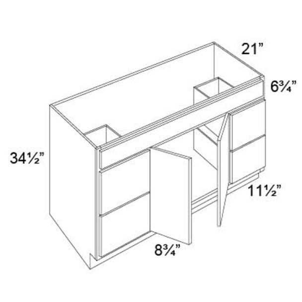 Vanity Sink Drawer Base 48 W X 34-1/2 H X 21 D - Fusion Dove Series by Fabuwood