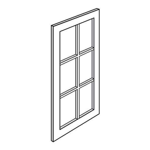 Mullion Door for W1836 glass not included  - Newport White Series by Featherlodge