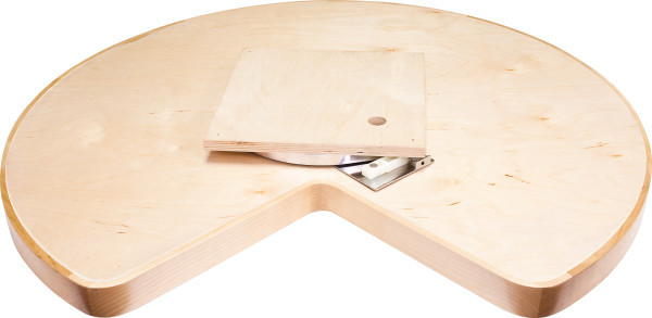 28" Kidney Wood Lazy Susan Shelf with Swivel