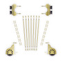 Quiet Glide Rolling w/Brake Ladder Hardware Kit Satin Brass