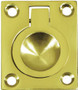 Flush Ring Pull, 1 3/4''x 1 3/8'', Polished Brass