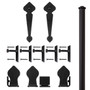 QG Rolling Door Spade Hardware Kit, w/Long Brackets, Black