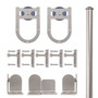 QG Rolling Door Horseshoe Hardware Long Bracket Kit Satin Nickel