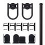 QG Rolling Door Horseshoe Hardware Long Bracket Kit Black