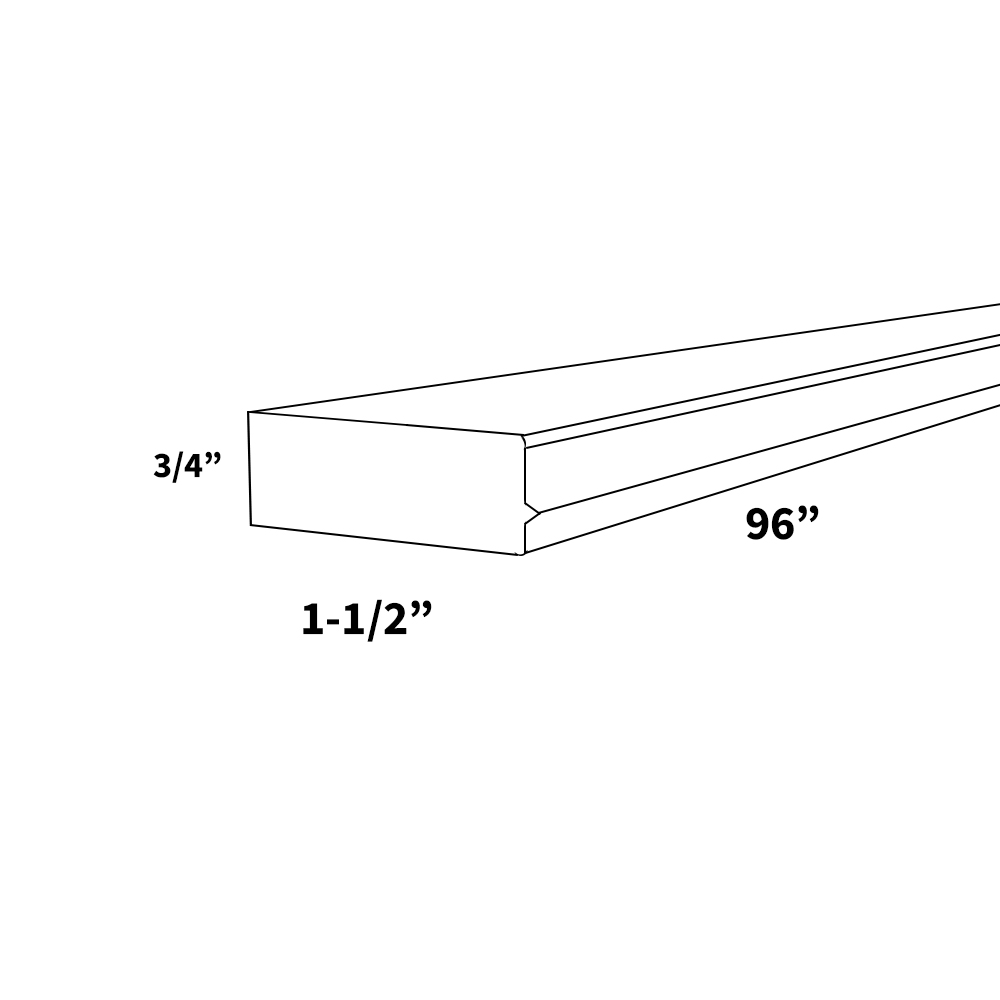 Moulding - Starter 1-1/4 W X 3/4 H X 96 L - Luna Kona by Fabuwood