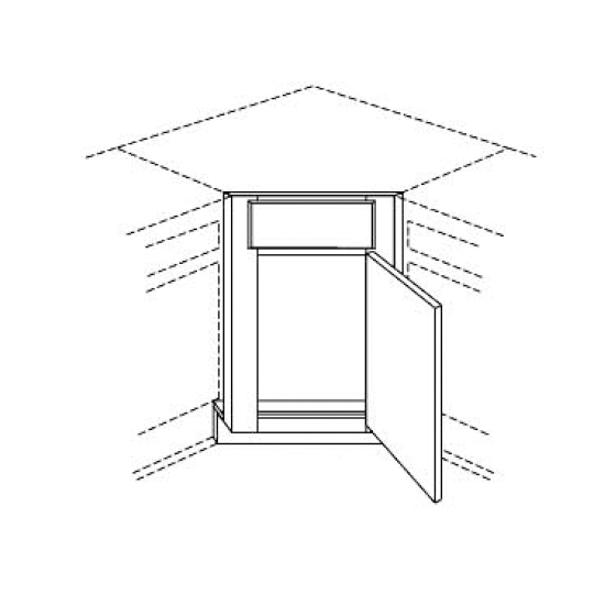 Corner Sink Front  - Luna Indigo by Fabuwood (layout same as for 36" diag corner)