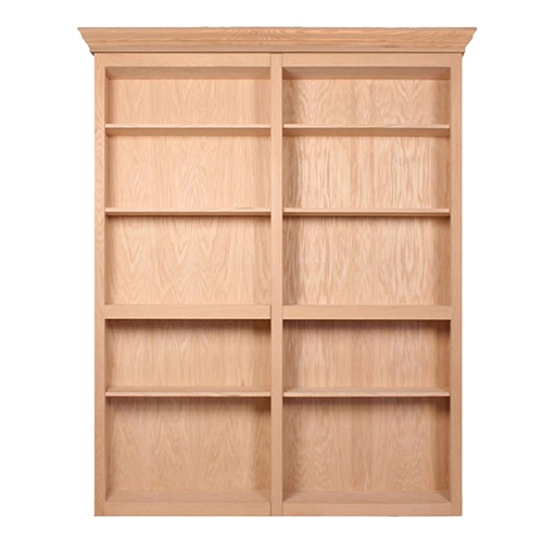 InvisiDoor, 72" Bifold Bookcase, Assembled, Unfinished, Cherry