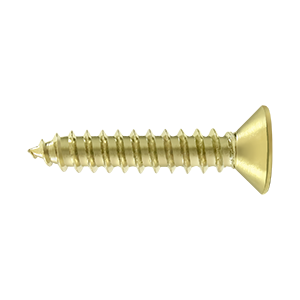 Wood Screw #10 x 1", Polished Brass