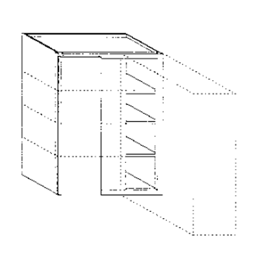 Blind Corner Wall Cabinet 27-31 W X 42 H X 12 D - Niagara Acorn Series by Legend (Blind right)