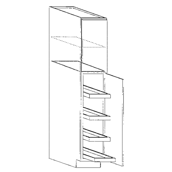 Pantry Cabinet w/ Pull Out Trays 30 W X 84 H X 24 D - Niagara Acorn Series by Legend (4 Trays)