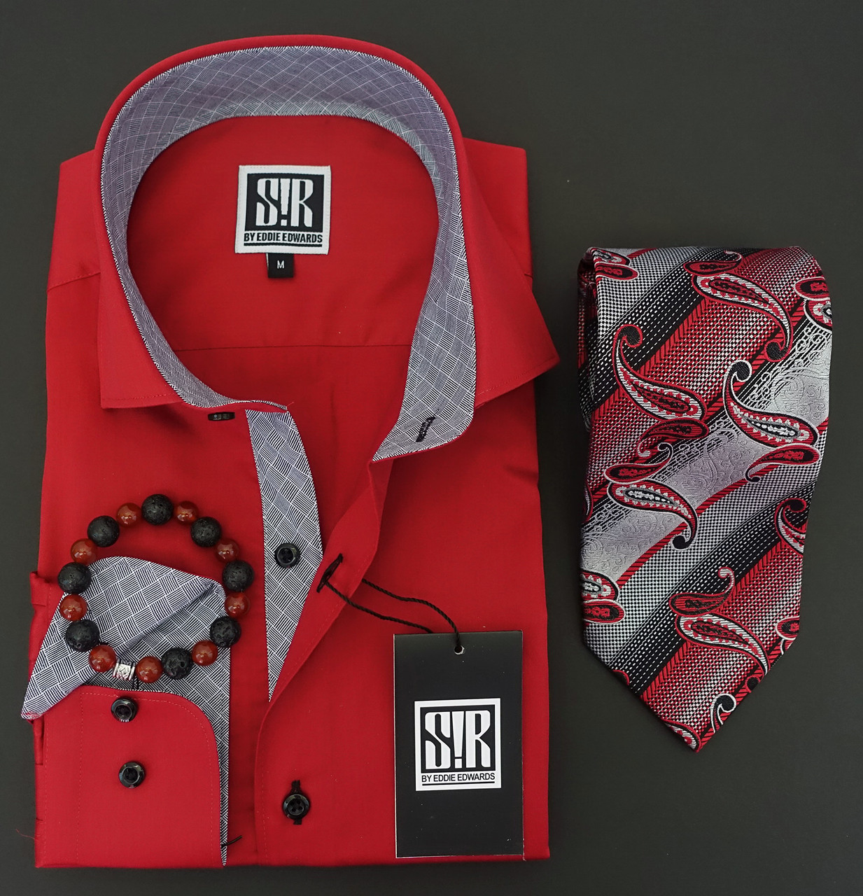 grey and red designer shirt