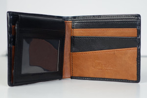 Florsheim black w tan pas case wallet inner flap