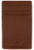 Leather-Wrapped Magnetic Money Clip Card Case (Brown)