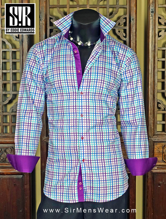 3 Shades of Purple (Lavender, Lilac and Plum) & 3 shades of Blue over White