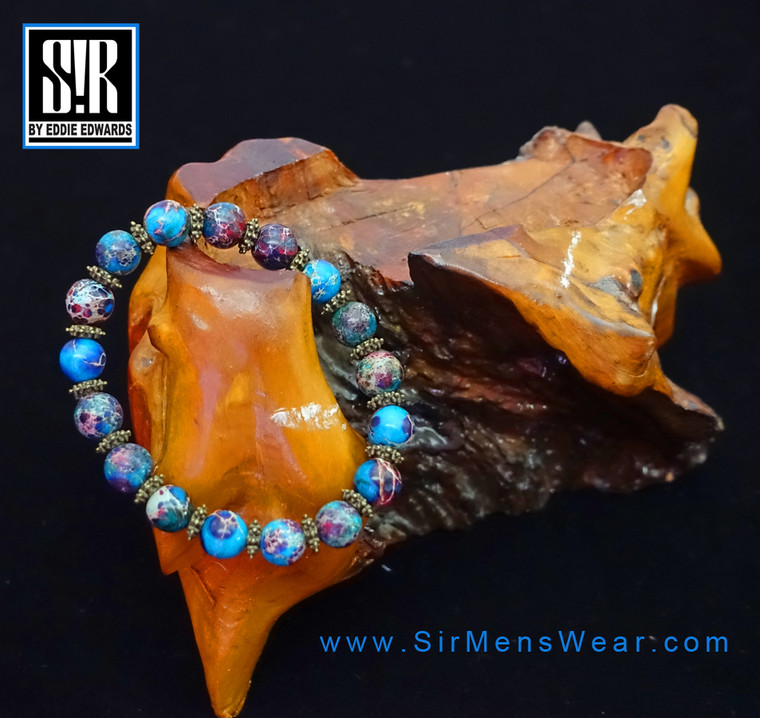 10 mm Blue Imperial Jasper Polished Round Smooth Stone