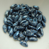 Chilli (25 Beads) Tweedy Blue 4x11mm 2-Hole Czech Glass Beads
