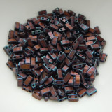 Half Tila Two Hole Beads Matte Metallic Dark Raspberry Iris 5 Grams Miyuki Glass Beads No. 2005
