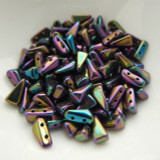 30 Beads - 5x8mm Vexolo® 2-Hole Purple Iris Czech Glass