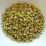TOHO Bugle 20 grams - No.1 (3mm) Gold Lined Peridot - Glass Seed Beads No. 991
