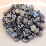 Ginko (35 Beads) - Matte Cobalt Rembrandt - 7.5mm x 7.5mm 2-hole Czech Glass by Matubo