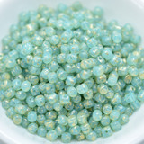 Minos Par Puca® 5 grams - Blue Green Opal Splash - 2.5x3mm Cylinder Czech Glass Beads