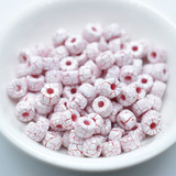25 Beads - Matubo 2/0 -Ionic White Red - Czech Glass