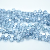 Two Hole Honeycomb (30 Beads) - Transparent Blue Luster - Czech Glass