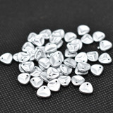 30 Beads - Rose Petal 8x7mm - Aluminum Silver - Czech Glass
