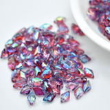 40 Beads - Gemduo 8x5mm Two Hole Beads Summer Rainbow Dark Violet, Czech Glass Bead