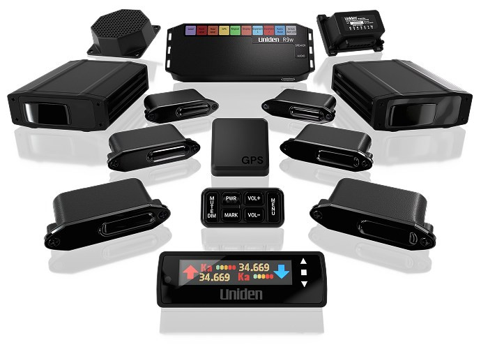 Uniden R9wP Pro Front System — R9w radar and laser defense system components