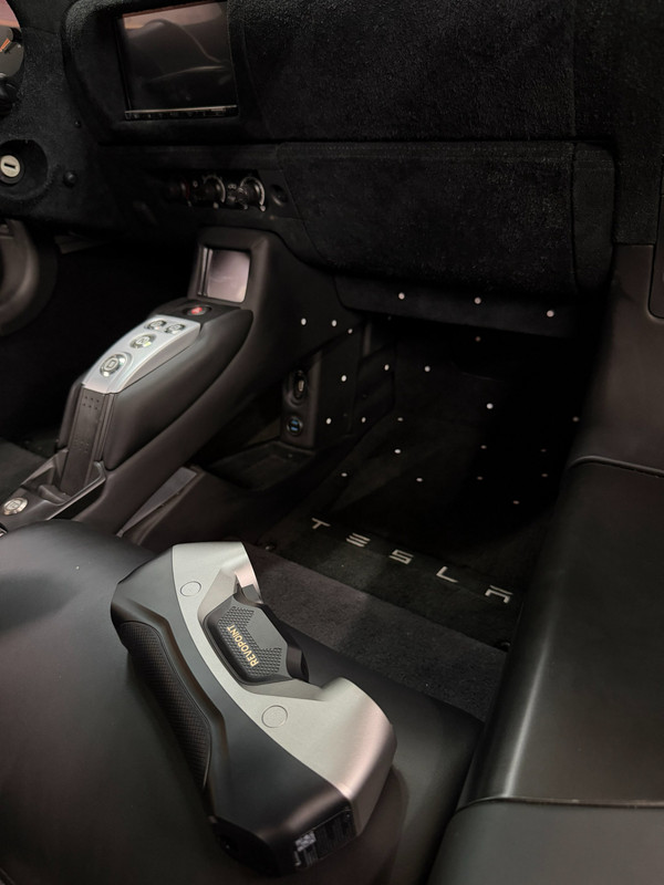 3D scanning session inside the Tesla Roadster cabin