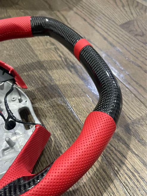 New 2020+  Corvette C8 Carbon Fiber Flat Top Sport Steering Wheel with heat