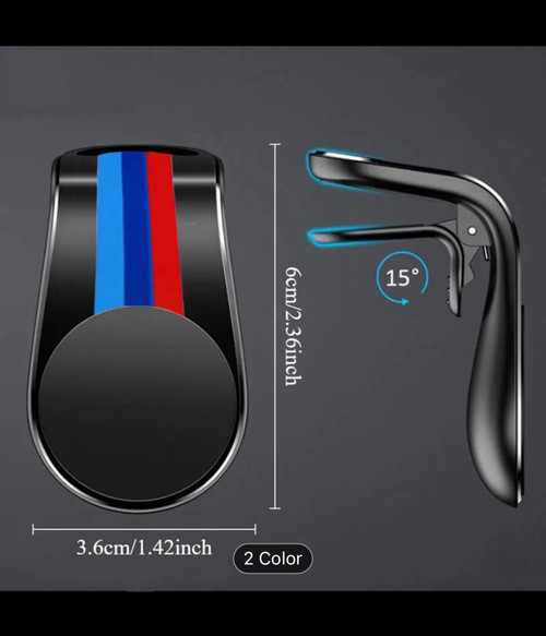 Aluminum Car Phone Mount Sticker Air Vent Grip Holder for BMW Models 1 3 5 7 M3 M5 E30, E36, E39, E46, E60, E70, E87, E90, E92, E71, F10, F30, F20, F01, F02, X1, X2, X3, X4, X5, X6, X7 - Rotatable, Waterproof, Air Vent Grip