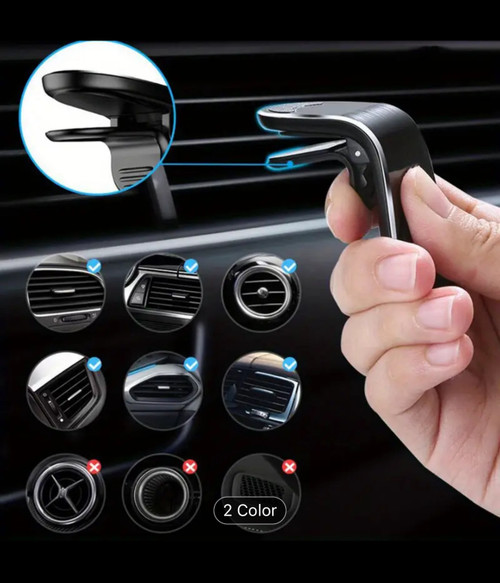 Aluminum Car Phone Mount Sticker Air Vent Grip Holder for BMW Models 1 3 5 7 M3 M5 E30, E36, E39, E46, E60, E70, E87, E90, E92, E71, F10, F30, F20, F01, F02, X1, X2, X3, X4, X5, X6, X7 - Rotatable, Waterproof, Air Vent Grip