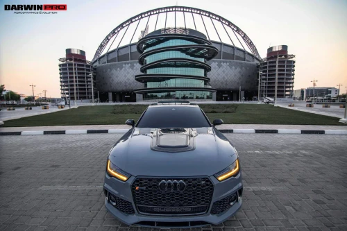 DarwinPro Clearview Glass Transparent Hood Bonnet for Audi A7 S7 RS7 C7 C7.5 Carbon Fiber/FRP 2012-2018