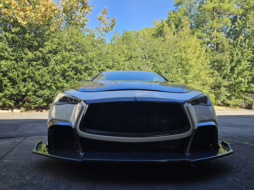 OEM STYLE CARBON FIBER FRONT BUMPER &  FRONT LIP for INFINITI Q60