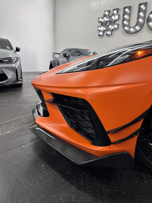 Carbon Fiber Front Splitter 5VM Style for Corvette C8 2020-ON  Carbon Fiber Front Splitter 5VM Style for Corvette C8 2020-ON