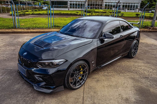 Carbon Fiber Tempered Glass Transparent Hood For BMW M2 / M2C F87 2 Series F22 2014-ON  Carbon Fiber Tempered Glass Transparent Hood For BMW M2 / M2C F87 2 Series F22 2014-ON