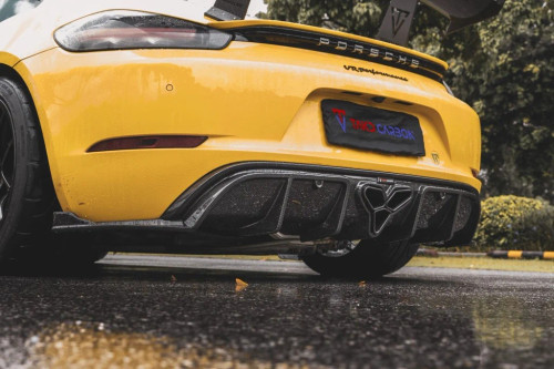 Carbon Dry Carbon Fiber Rear Diffuser & Canards for Porsche 718 Boxster / Cayman Carbon Dry Carbon Fiber Rear Diffuser & Canards for Porsche 718 Boxster / Cayman