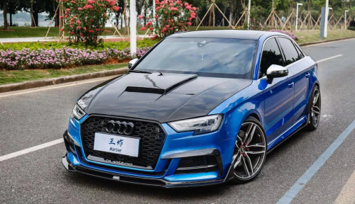Dry Carbon Fiber Double-sided Hood Bonnet Ver.1 for Audi A3 & A3 S Line & S3 & RS3 2014-2020 Dry Carbon Fiber Double-sided Hood Bonnet Ver.1 for Audi A3 & A3 S Line & S3 & RS3 2014-2020