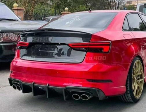 Carbon Dry Carbon Fiber Ducktail Rear Trunk Lid for Audi A3 & A3 S Line & S3 & RS3 2014-2020 Sedan