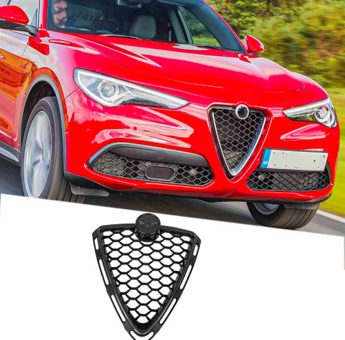 Carbon Fiber Front Grille Bumper Upper Grill For 2017-2022 Alfa Romeo Stelvio