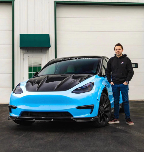 Carbon Fiber Front Lip Ver.2 for Tesla Model Y Carbon Fiber Front Lip Ver.2 for Tesla Model Y