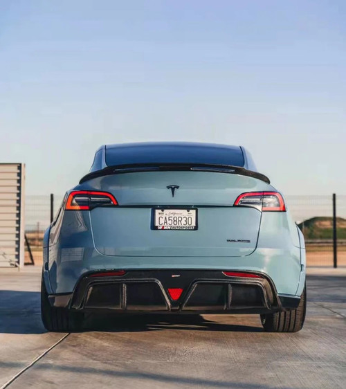 Carbon Fiber Rear Diffuser Ver.2 for Tesla Model Y Carbon Fiber Rear Diffuser Ver.2 for Tesla Model Y