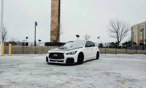 Carbon Fiber Front Bumper & Front Lip for Infiniti Q50 to Project Black S Concept 2014-2022 Carbon Fiber Front Bumper & Front Lip for Infiniti Q50 to Project Black S Concept 2014-2022