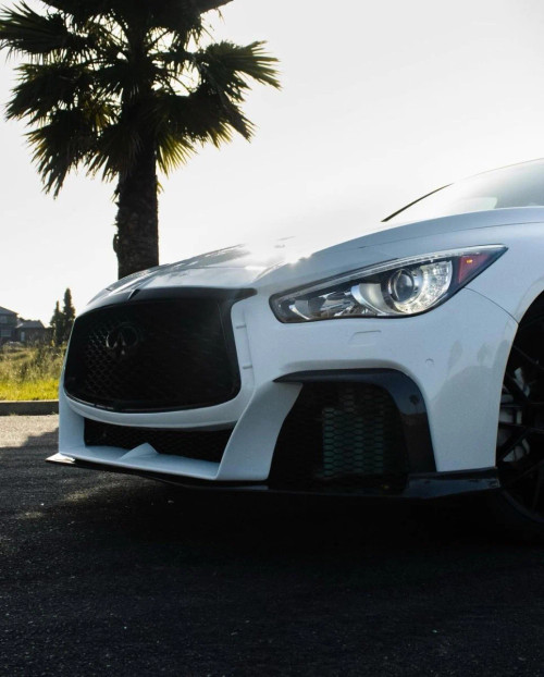 Carbon Fiber Front Bumper & Front Lip for Infiniti Q50 to Project Black S Concept 2014-2022