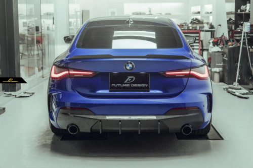 Carbon Fiber REAR DIFFUSER ( Dual tips ) & REAR CANARDS for BMW 4 Series G22 2021-ON 420 430